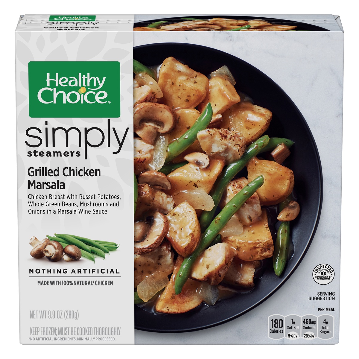 slide 1 of 1, Healthy Choice Cafe Steamers Grilled Chicken Marsala, 9.9 oz
