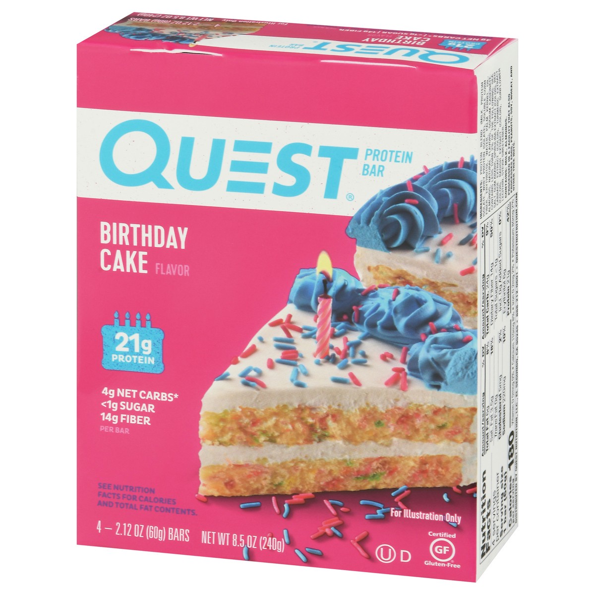 slide 2 of 14, Quest Birthday Cake Flavor Protein Bar 4-2.12 oz Packs, 4 ct