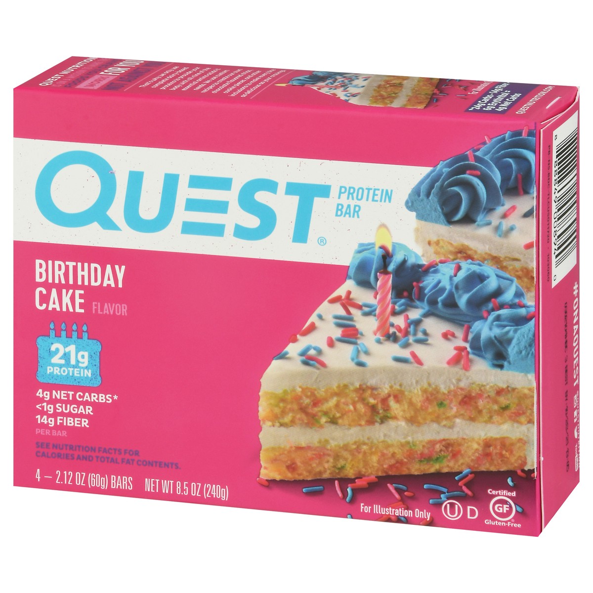 slide 3 of 14, Quest Birthday Cake Flavor Protein Bar 4-2.12 oz Packs, 4 ct