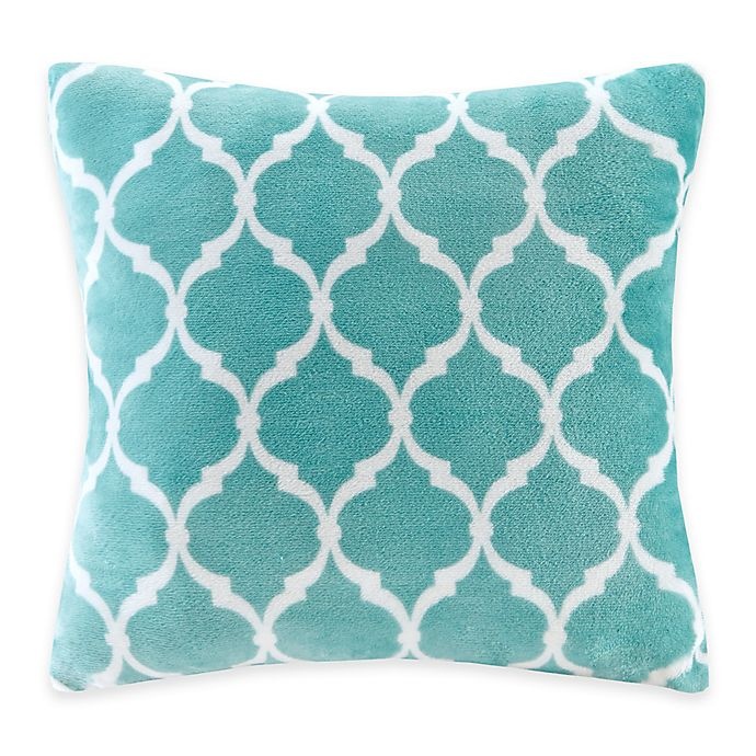 slide 1 of 1, Madison Park Ogee Reversible Square Throw Pillow - Aqua, 1 ct