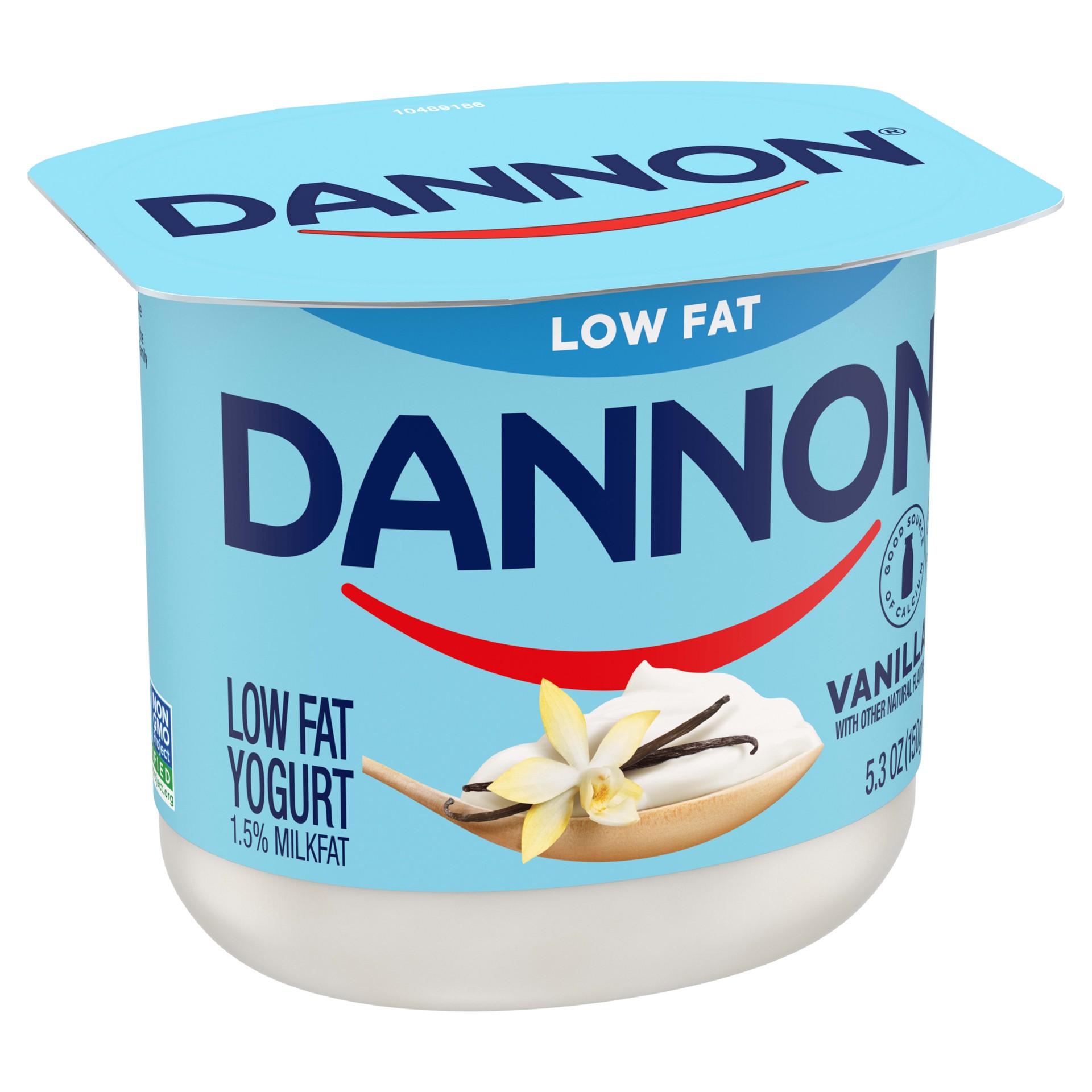 slide 4 of 5, Dannon Vanilla Low Fat Yogurt, Excellent Source of Calcium and Good Source of Protein with the Rich and Creamy Taste of Vanilla Flavored Yogurt, 5.3 OZ Container, 5.3 oz