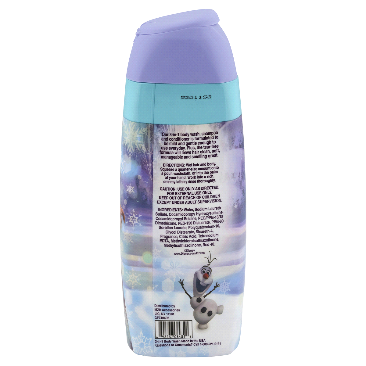 slide 2 of 2, Frozen 3 in 1 Frosted Berry Body Wash Shampoo Conditioner, 20 oz