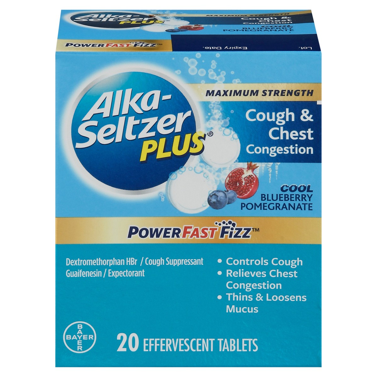 Alka-Seltzer Plus Powerfast Fizz, Cough & Chest Congestion Medicine ...