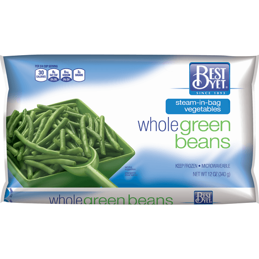slide 1 of 1, Best Yet Steam-in-Bag Frozen Whole Green Beans, 12 oz