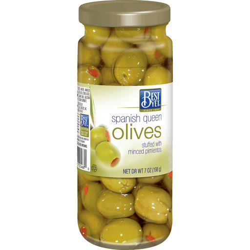 slide 1 of 1, Best Yet Stuffed Queen Olives, 7 oz