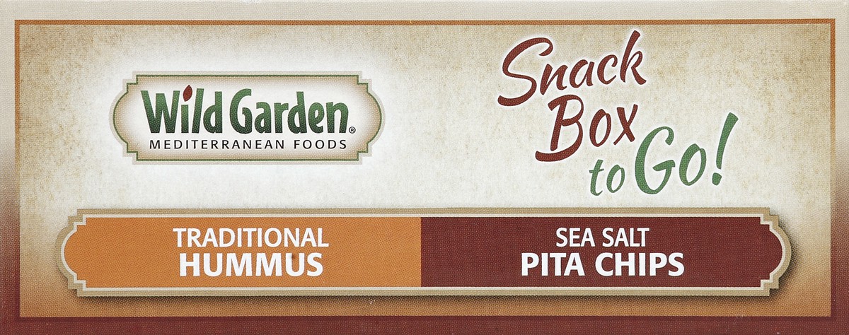 slide 2 of 6, Wild Garden Traditional Hummus Sea Salt Pita Chips Snack Box To Go!, 3.01 oz