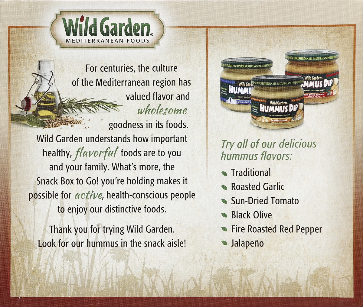 slide 6 of 6, Wild Garden Traditional Hummus Sea Salt Pita Chips Snack Box To Go!, 3.01 oz