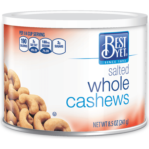 slide 1 of 1, Best Yet Whole Cashews, 8.5 oz