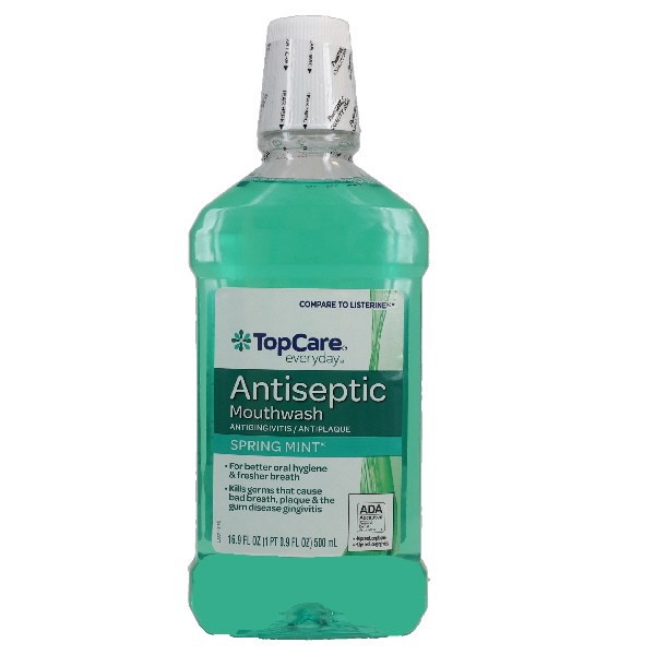 slide 1 of 9, TopCare Antigingivitis / Antiplaque Antiseptic Mouthwash, Spring Mint, 16.9 fl oz