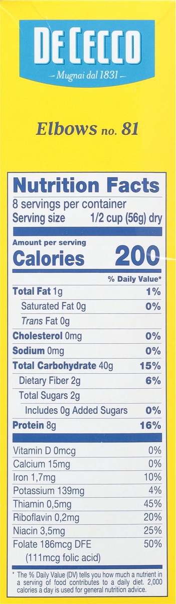slide 8 of 9, De Cecco No. 81 Elbows 1 lb, 16 oz