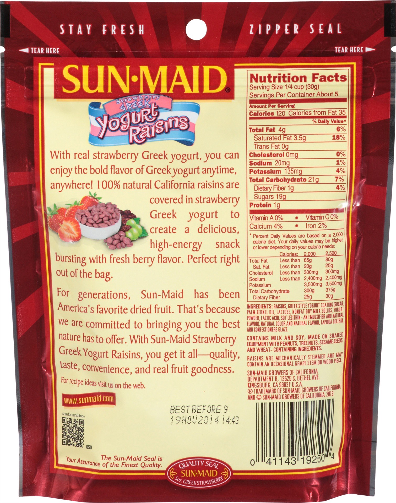 slide 3 of 6, Sun-Maid Strawberry Yogurt Flavored Raisins 5 oz, 5 oz