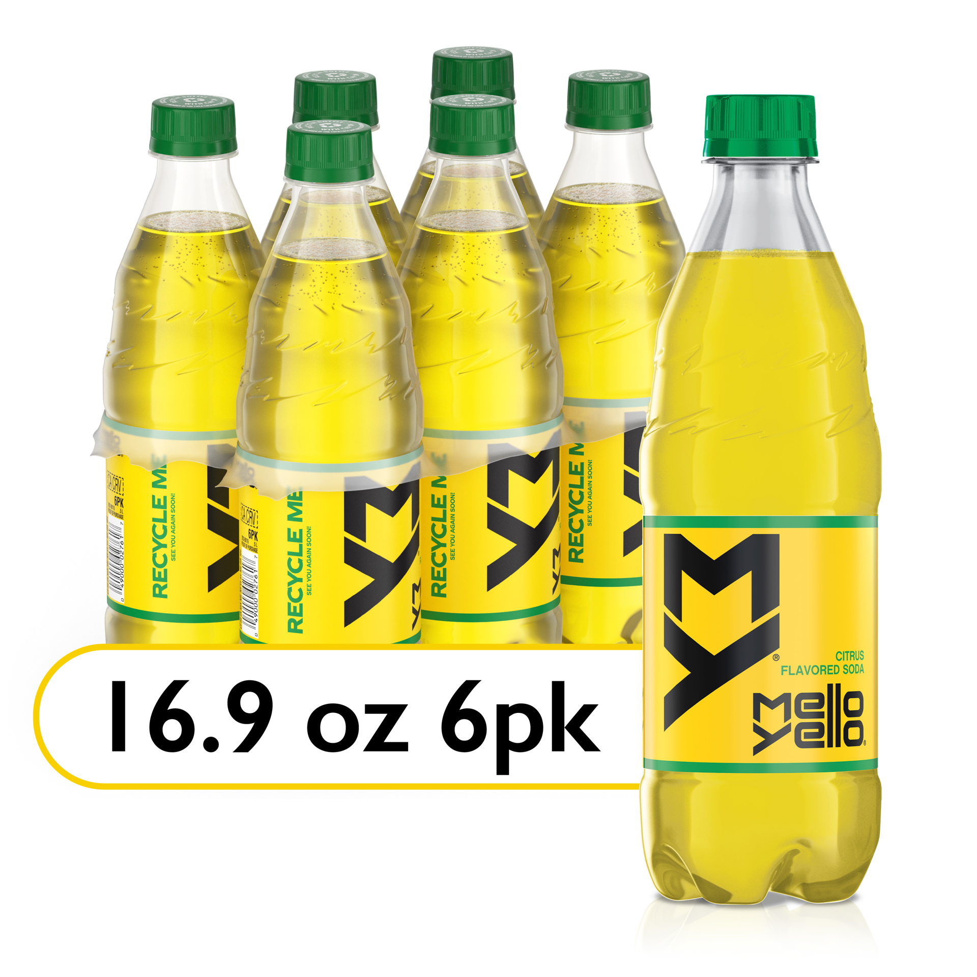 slide 1 of 2, Mello Yello Bottles, 16.9 fl oz, 6 Pack, 6 ct