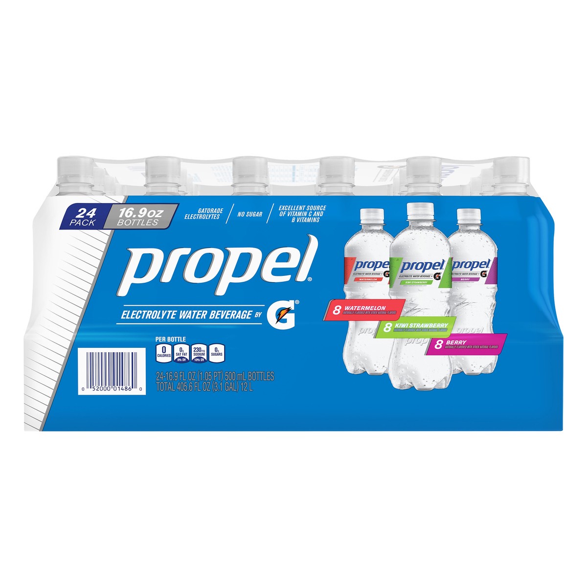 slide 4 of 6, Propel 24 Pack Watermelon, Kiwi Strawberry, Berry Electrolyte Water Beverage 24 oz - 24 oz, 24 oz