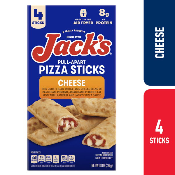 slide 1 of 1, Jack's Pull Apart Cheese Pizza Sticks, 4 ct