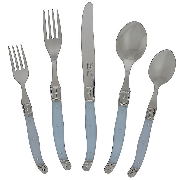 slide 5 of 7, Laguiole by French Home Ice Flatware Set - Blue, 20 ct