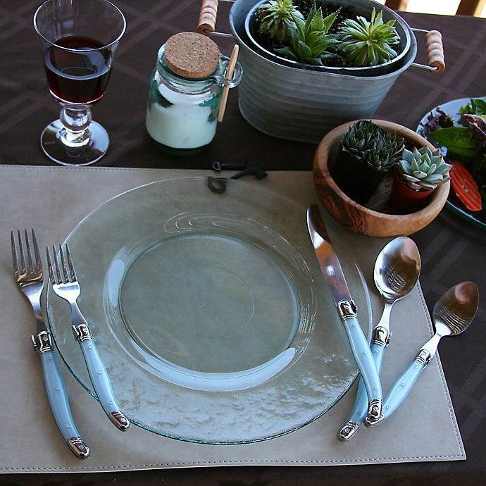 slide 3 of 7, Laguiole by French Home Ice Flatware Set - Blue, 20 ct