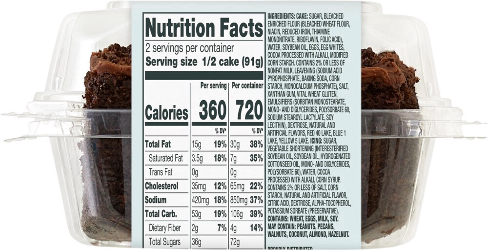 slide 2 of 2, Bakery Fresh 1 Layer Chocolate Cake Square, 6.4 oz