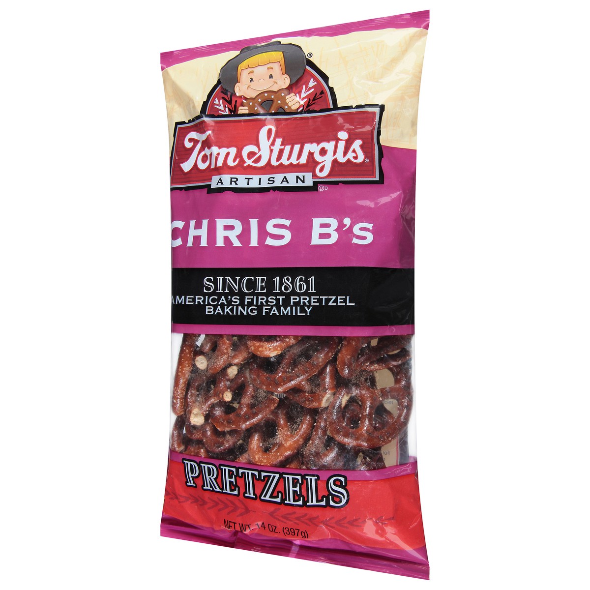 slide 2 of 9, Tom Sturgis Artisan Chris B's Pretzels - 14 oz, 14 oz