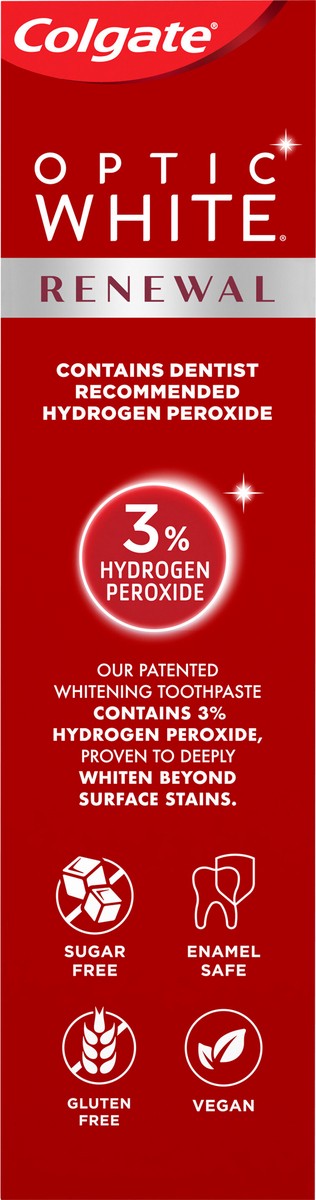 slide 6 of 7, Colgate Optic White Renewal Whitening Toothpaste, Brilliant Shine, 3 oz