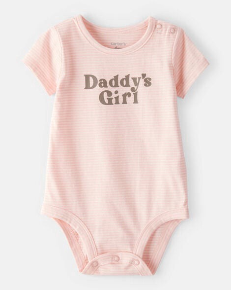 slide 1 of 1, Carter's Baby Girl "Daddy's Girl" Short-Sleeve Graphic Bodysuit - Pink NB, 1 ct