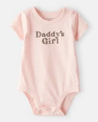 Carter's Baby Girl "Daddy's Girl" Short-Sleeve Graphic Bodysuit - Pink NB