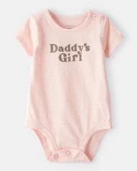 Carter's Baby Girl "Daddy's Girl" Short-Sleeve Graphic Bodysuit - Pink NB