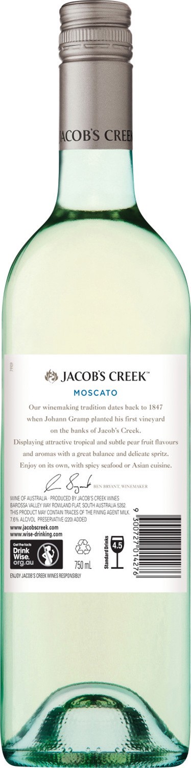 slide 2 of 5, Jacob's Creek Classic Moscato White Wine 750mL, 7.6% ABV, 750 ml