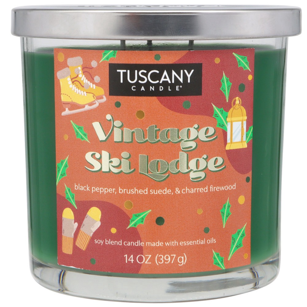 slide 2 of 2, Tuscany Vintage Ski Lodge Candle, 14 oz