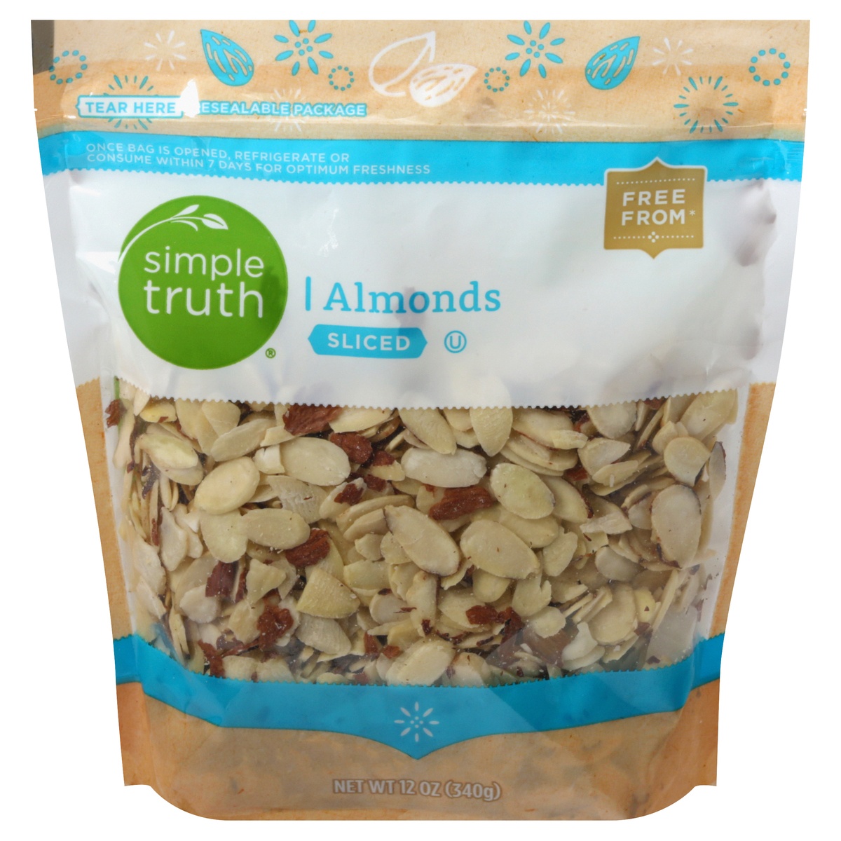 slide 1 of 11, Simple Truth Sliced Raw Almonds, 12 oz