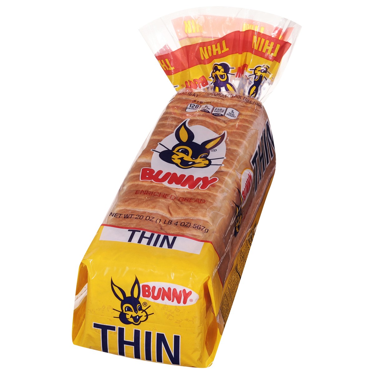 slide 4 of 9, Bunny Bread Thin Sliced, Enriched Sliced White Bread, 20 oz Loaf, 20 oz