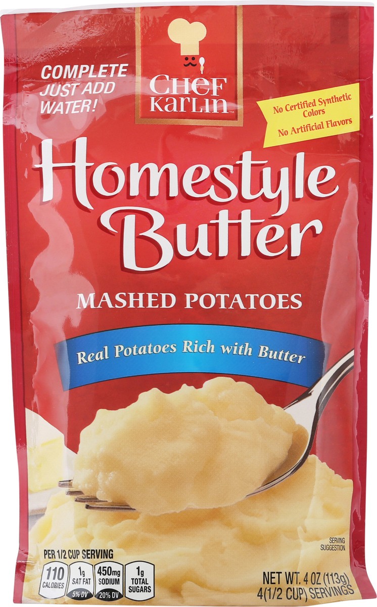 slide 5 of 13, Chef Karlin Homestyle Butter Mashed Potatoes 4 oz, 4 oz