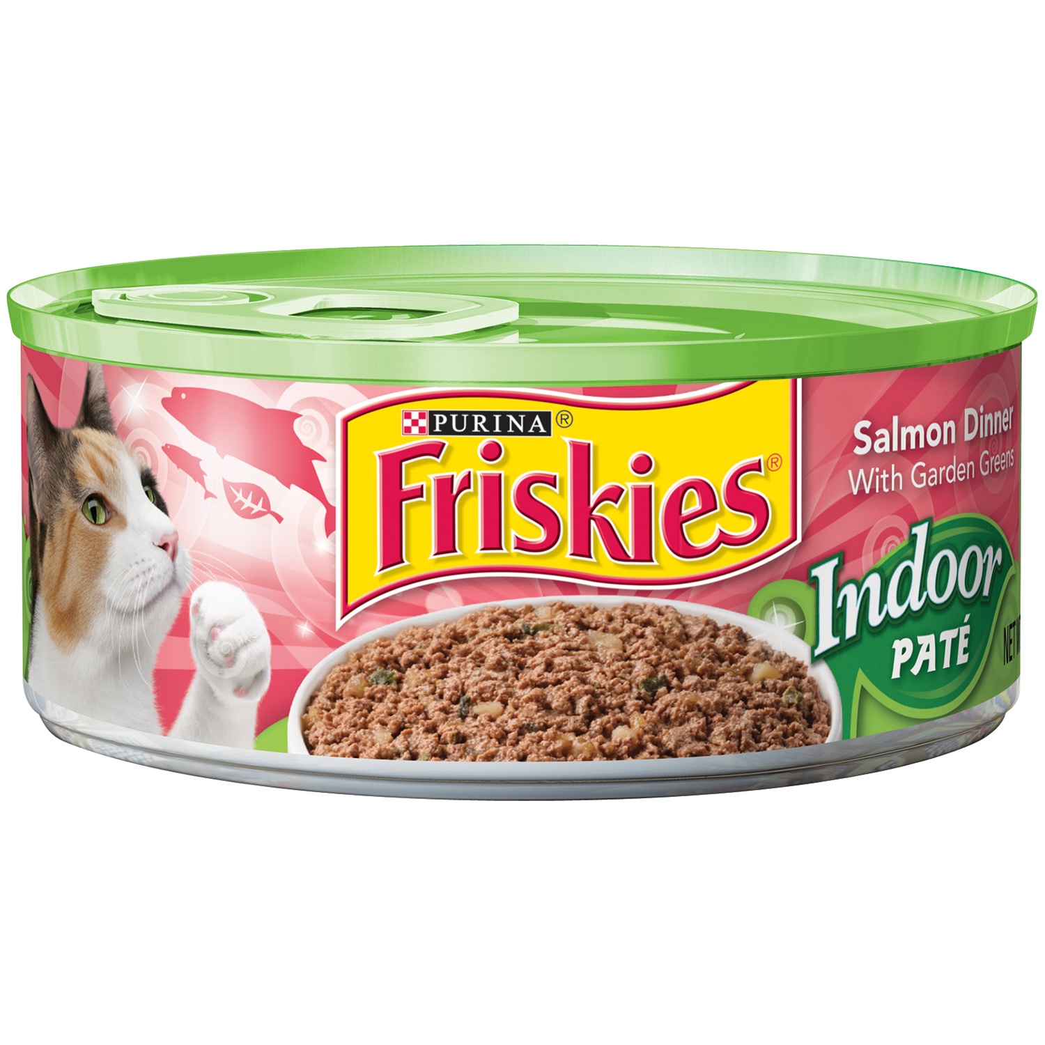 slide 1 of 4, Purina Friskies Indoor Pate Salmon Dinner With Garden Greens Cat Food, 5.5 oz