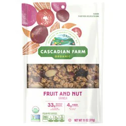Cascadian Farm Organic Granola, Fruit and Nut Cereal, Resealable Pouch, 11 oz