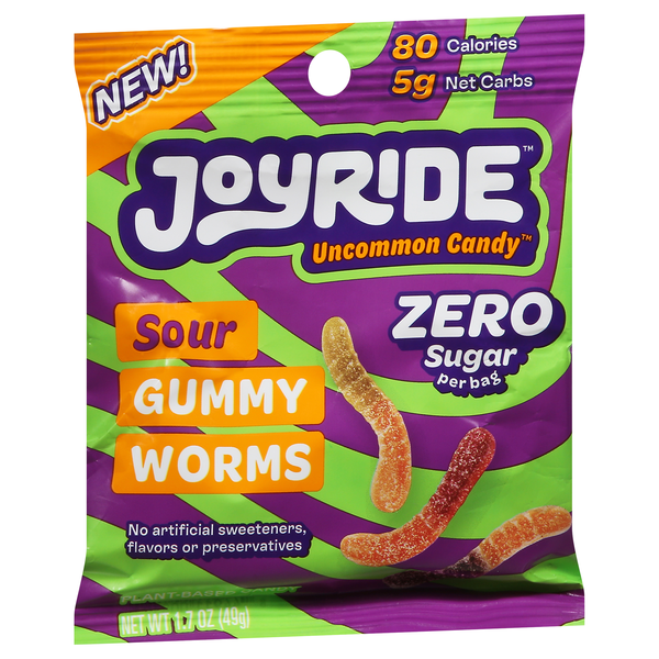 slide 1 of 9, Joyride Gummy Worms Sour Candy 1.7 oz, 1.7 oz