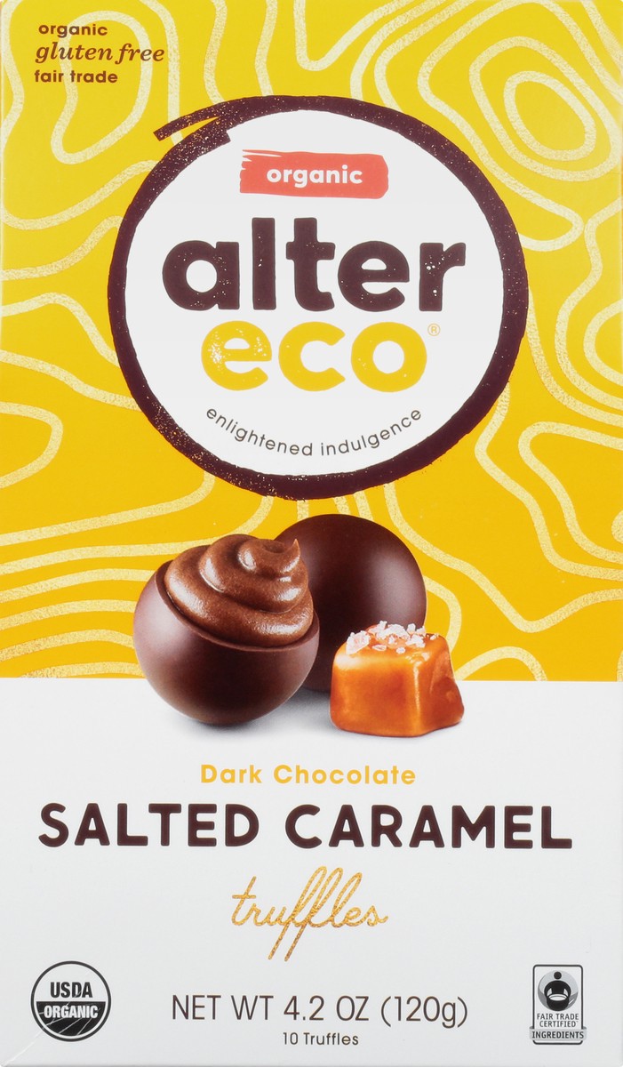 slide 1 of 12, Alter Eco Organic Dark Chocolate Salted Caramel Truffles 4.2 oz, 10 ct; 4.2 oz