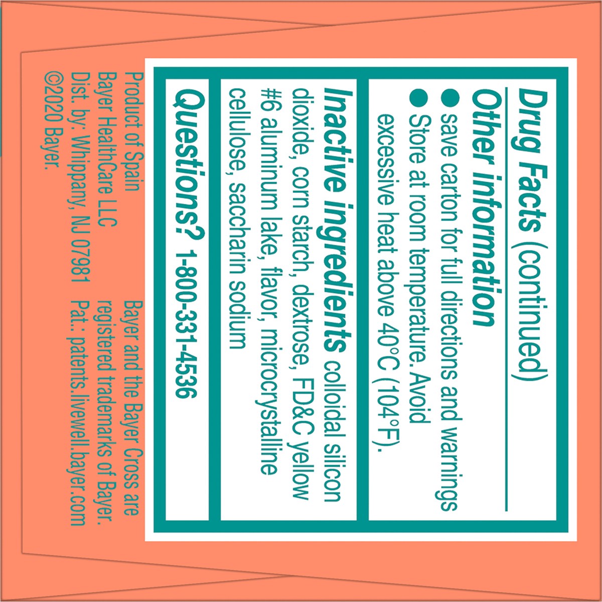 slide 6 of 7, Bayer Chewable Low Dose Orange Flavored 81 mg Aspirin Tablets 36 ea Box, 36 ct; 81 mg