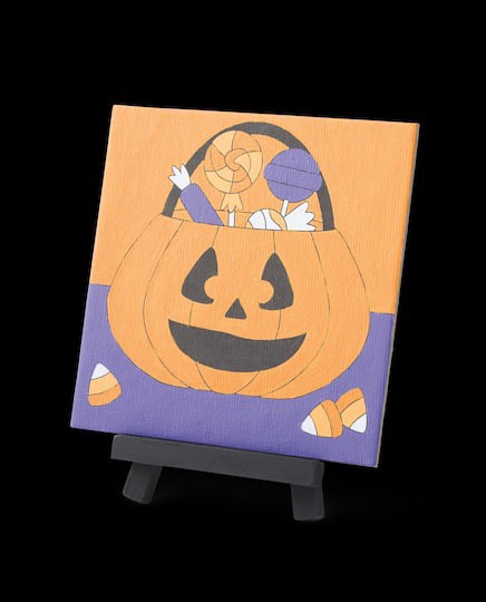 slide 1 of 3, Jack-O'-Lantern Basket Canvas Craft Kit By Creatology, 4.25 in x 4.25 in