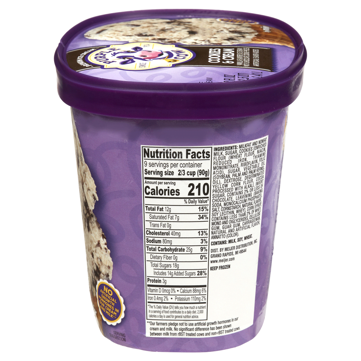 slide 4 of 4, Purple Cow Cookies & Cream Ice Cream, 1.5 qt