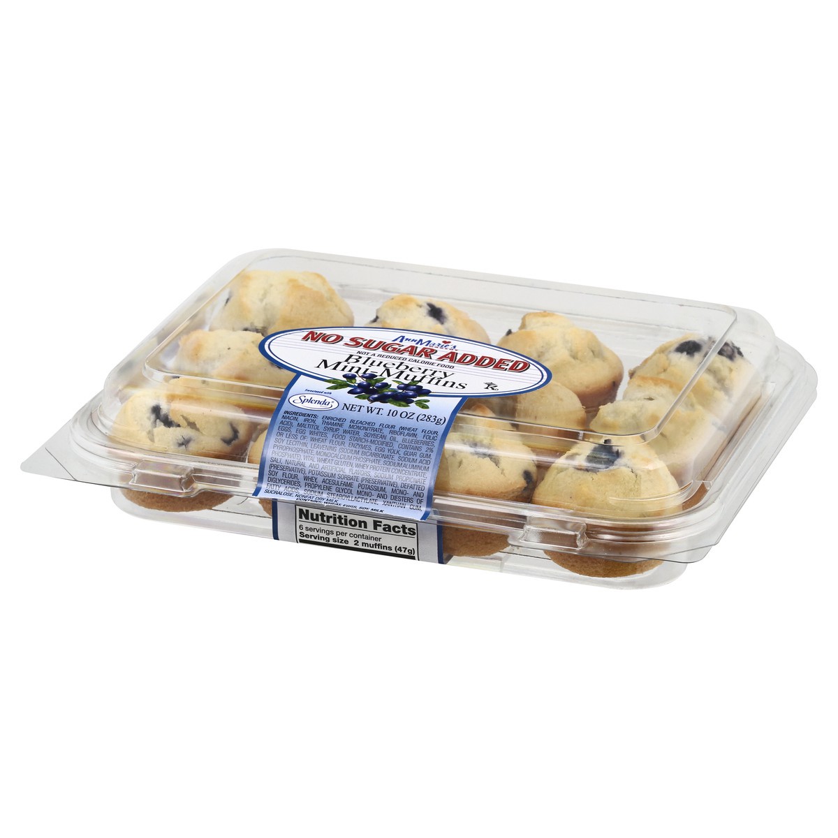 slide 8 of 13, Ann Marie's Mini Muffins, No Sugar Added, Blueberry, 10 oz