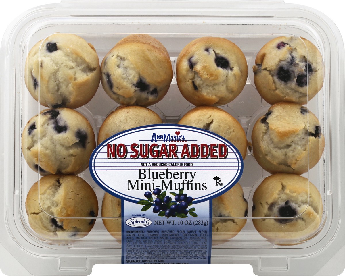 slide 6 of 13, Ann Marie's Mini Muffins, No Sugar Added, Blueberry, 10 oz
