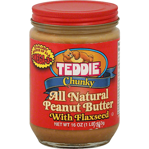 slide 1 of 1, Teddie All Natural Chunky Peanut Butter, 16 oz