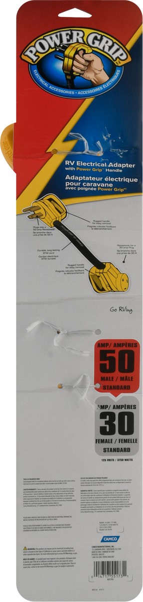 slide 6 of 9, Camco RV Electrical Adapter with Power Grip Handle 1 ea, 1 ct