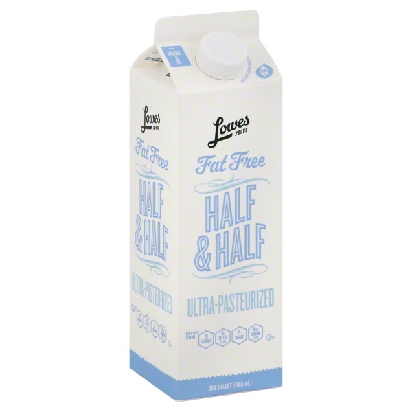 slide 1 of 1, Lowes Foods Fat Free Half & Half, 32 oz