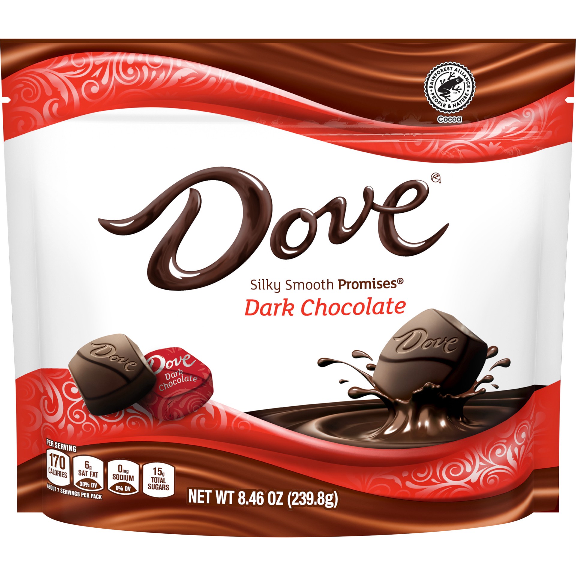 slide 1 of 5, DOVE PROMISES Dark Chocolate Candy Individually Wrapped, 8.46 oz Bag, 8.46 oz