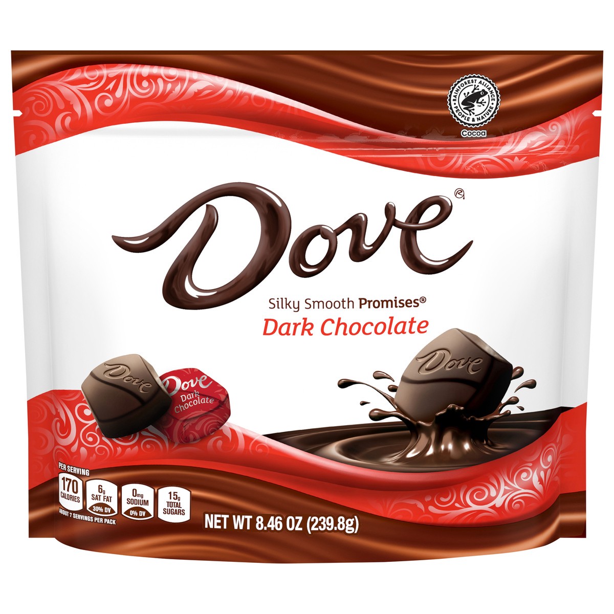 slide 1 of 5, DOVE PROMISES Dark Chocolate Candy Individually Wrapped, 8.46 oz Bag, 8.46 oz