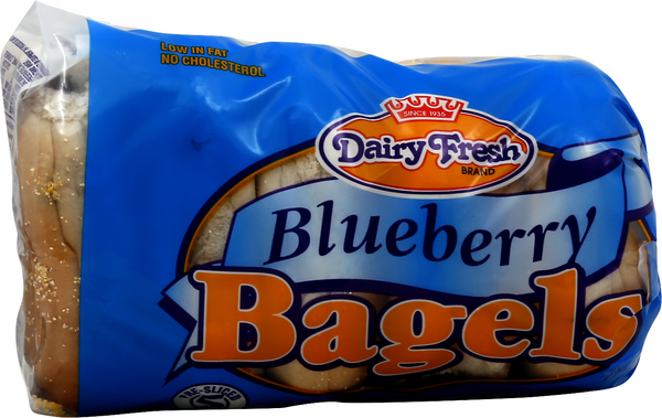slide 1 of 1, Dairy Fresh Bagels Blueberry Pre-Sliced, 1 ct