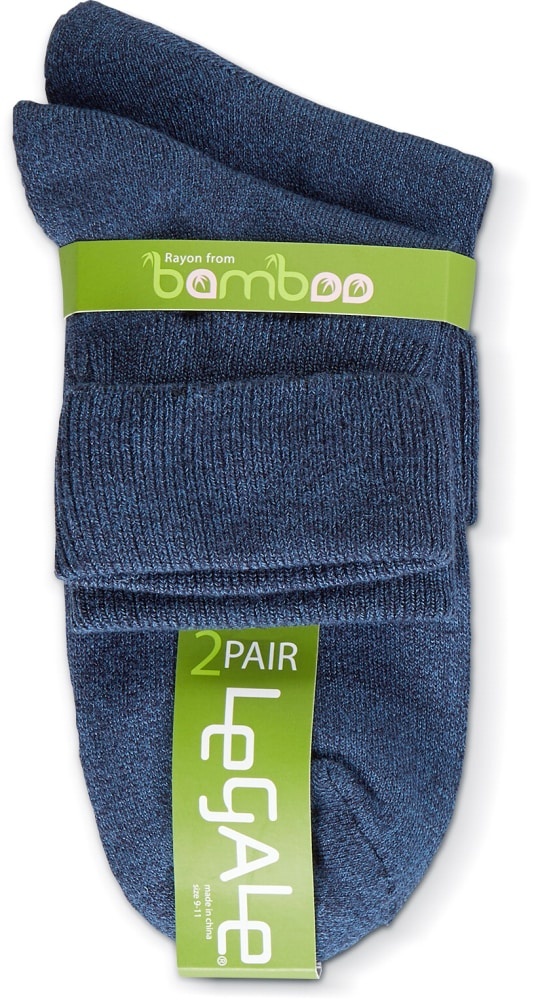 slide 1 of 1, Legale Women's Turncuff Socks - 2 Pack - Denim, 9 ct