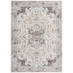 Rugease Medallion Area Rug, 5 ft x 7 ft, Green
