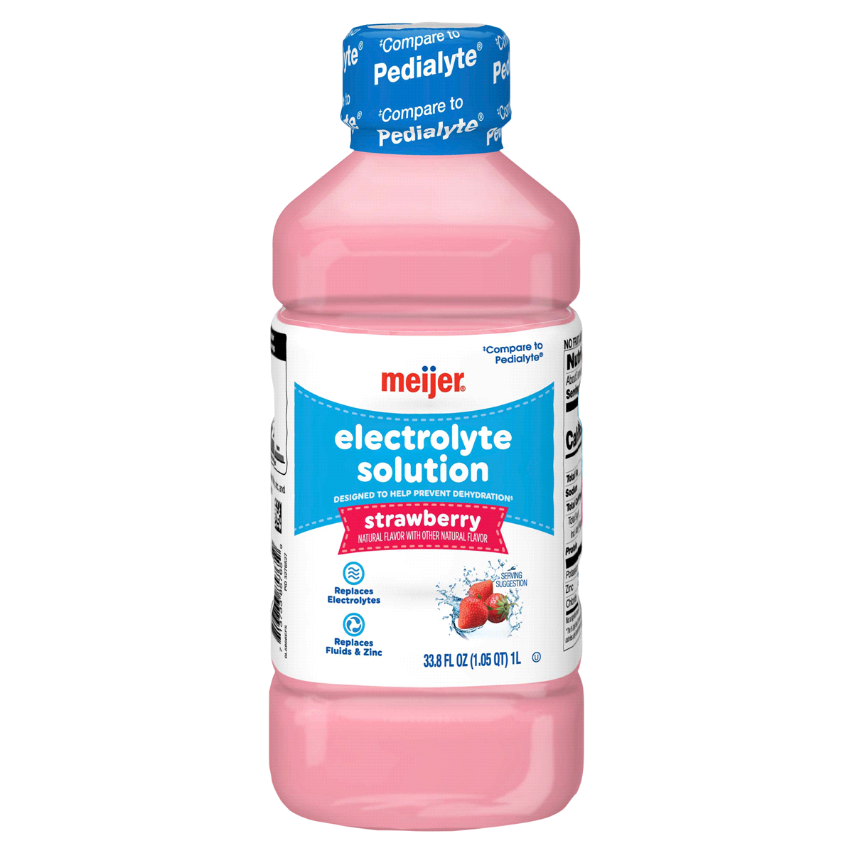 slide 1 of 29, Meijer Strawberry Electrolyte Solution, Replaces Electrolytes, Fluid & Zinc, Kids & Adults, 1.1 qt