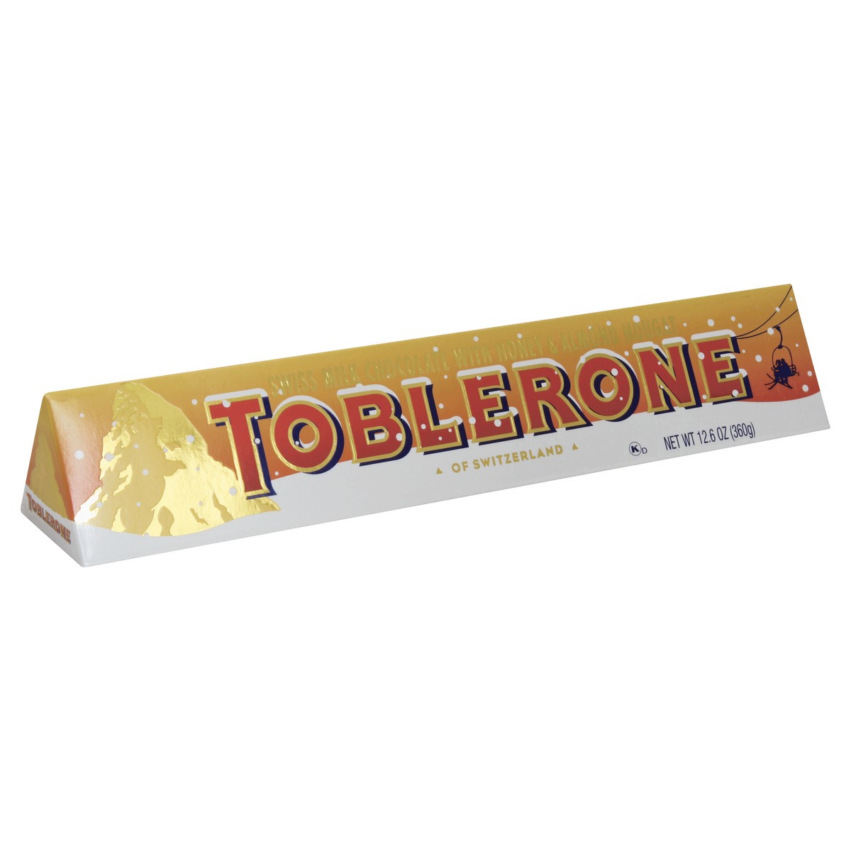 slide 2 of 5, Toblerone Milk Chocolate Bar with Honey and Almond Nougat, Holiday Chocolate Gift Box, 12.6 oz, 12.7 oz